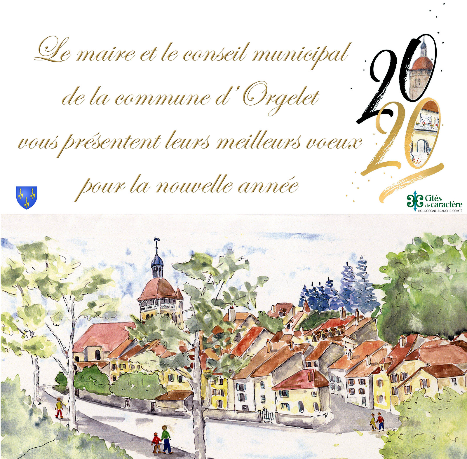 Carte de voeux 2020 de la commune d'Orgelet