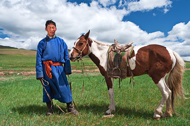 Cavalier au Festival du Naadam, Mongolie