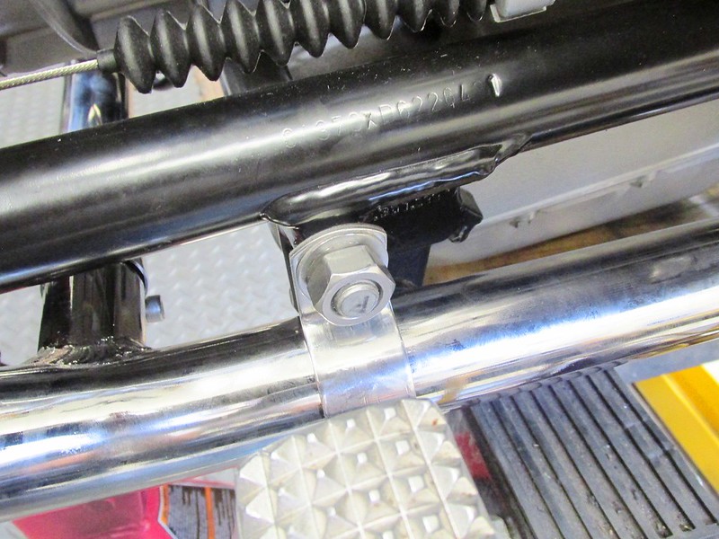 Right Side Header Bracket Mounts On Right Side Of Rear Engine Mounting Stud