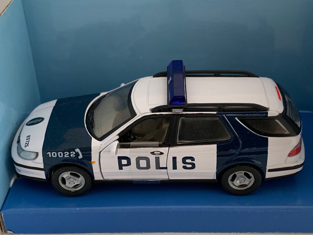Saab 9-5 Moscow Police Swedish Auto 1997 Year 1/43 Scale Rare Diecast Model Car 