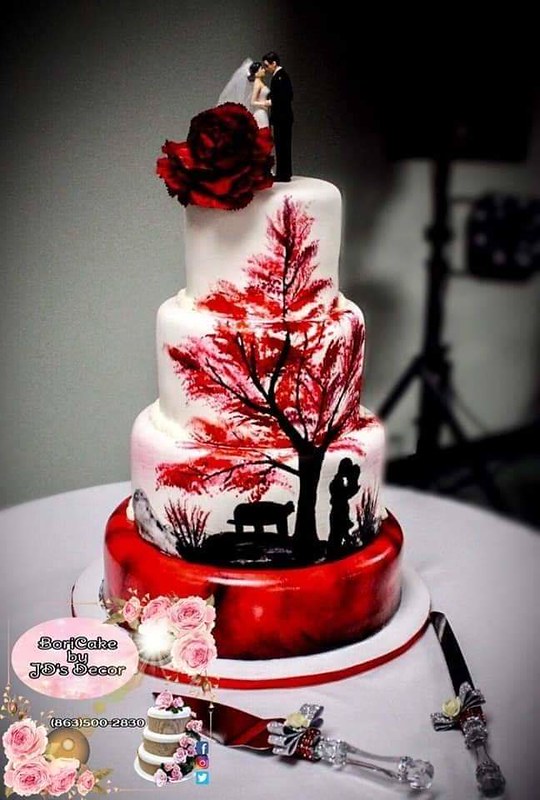 Hand Painted WEdding Cake from BoriCake by JD's