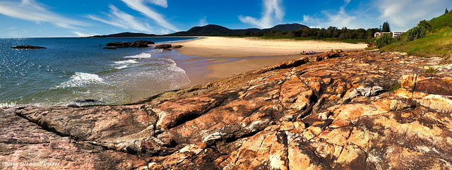 Front or Main Beach & Trial Bay from Point Briner Lookout, South West Rocks, Mid North Coast, NSW