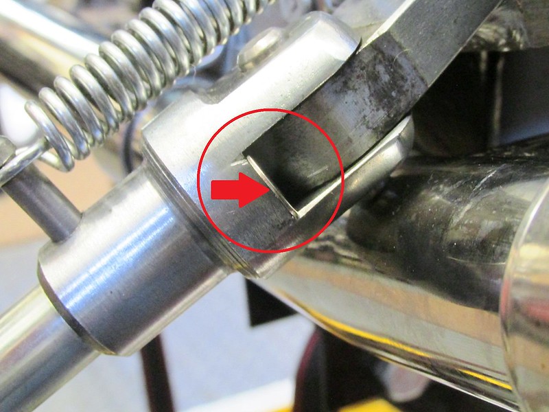 M6 Flat Washer Inserted In Clevis Under Pivot Of Side Stand Foot