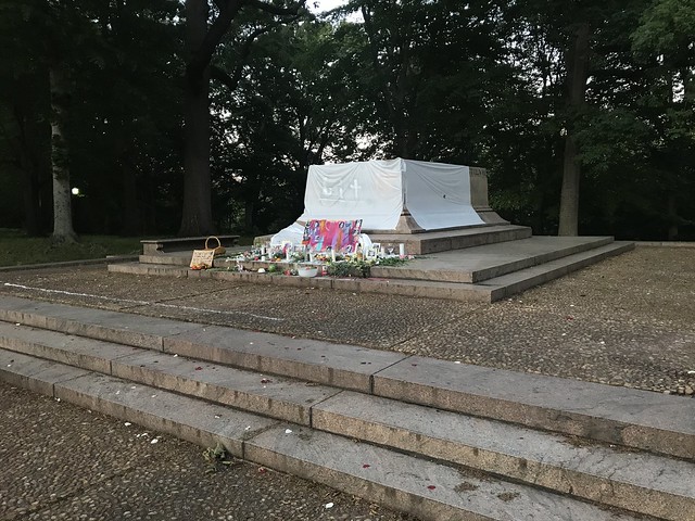 Memorial display for Breonna Taylor at Harriet Tubman Grove/Former Base for Lee-Jackson Monument, Wyman Park Drive and Art Museum Drive, Baltimore, MD 21218