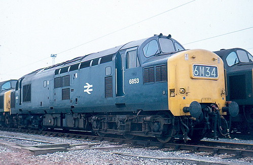 class 37 tractor andy sutton railway memory bank carlisle new yard 6m34 1973 6853 d6853 british rail blue double arrow logo