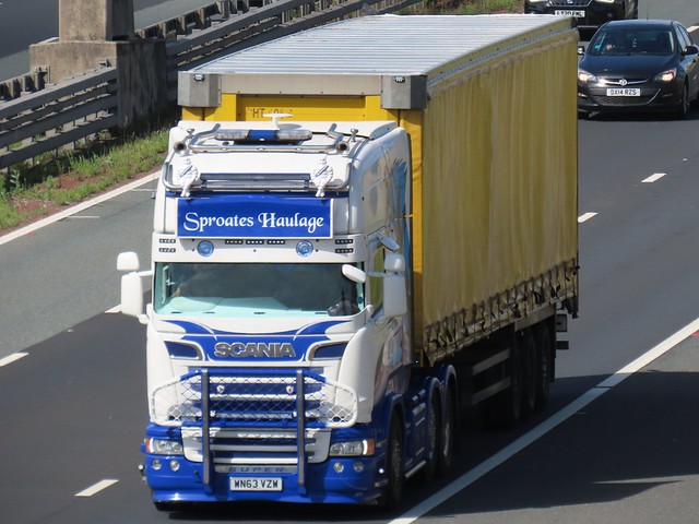 Sproates Haulage, Scania (WN63VZW) On The A1M Southbound