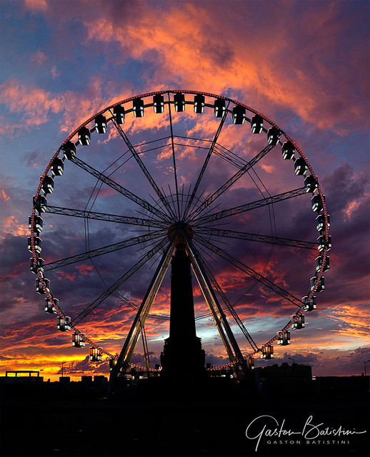 beautiful sky, Ferris wheel, place Poelaert, Brussels , Belgium