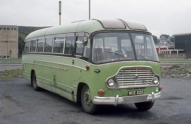 Morlais Services Ltd . WCE525 . Merthyr Tydfil Bus Station , South Wales . Monday afternoon 30th-August-1971 .