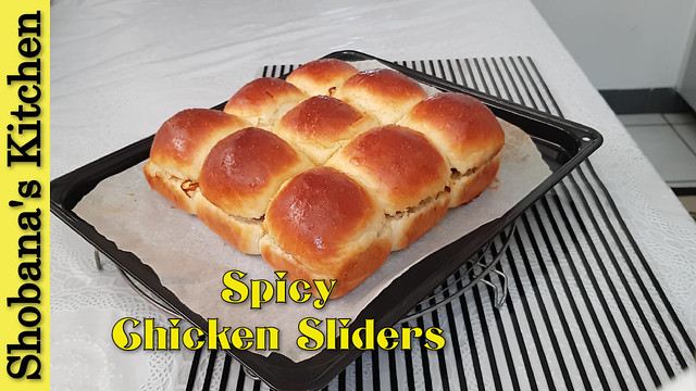 Chicken Sliders With Homemade Bun Recipe / Spicy Chicken Stuffed Bun / Shobanas Kitchen