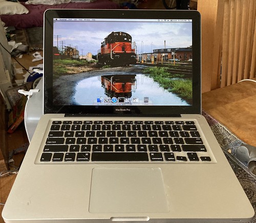 The desktop background on the emergency macbook