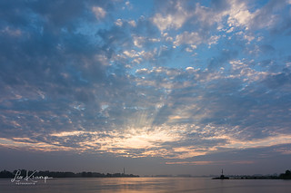 Sunrise over Waal river
