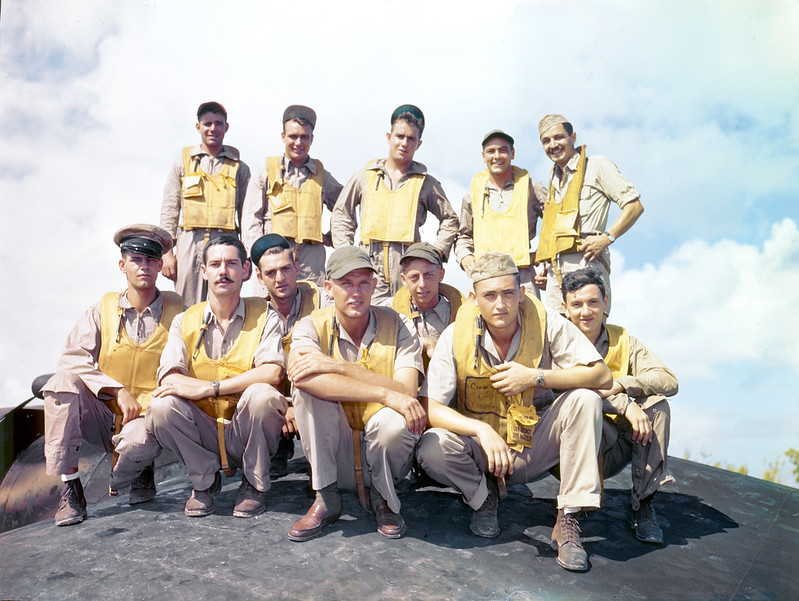 The crew of a Martin PBM-5 Mariner flying boat