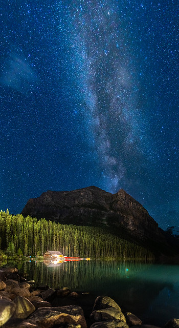Lake Louise and Milky Way