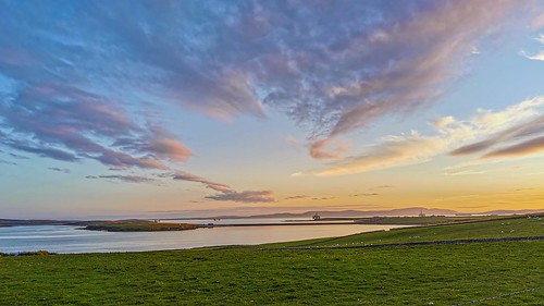 orkney holm scapaflow evening sunset clouds