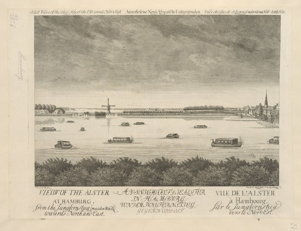 The BL King’s Topographical Collection: "AUSSICHT AUF DIE ALSTER IN HAMBURG = VIEW OF THE ALSTER AT HAMBURG = VUE DE L'ALSTER à Hambourg "