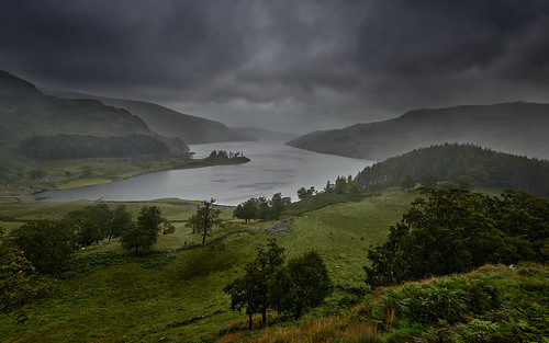 nikond800 lakedistrict lakes water rain storm rainstorm haweswater reservoir landscape cumbria wideangle clouds weather inclement precipitation hiking hillwalking hills crags swinecrag moody brooding
