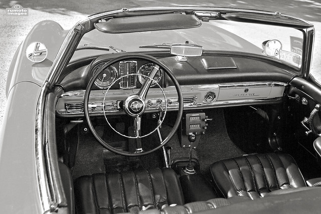 1955 Mercedes-Benz 300 SL Cockpit (c) Bernard Egger :: rumoto images 5499 bw