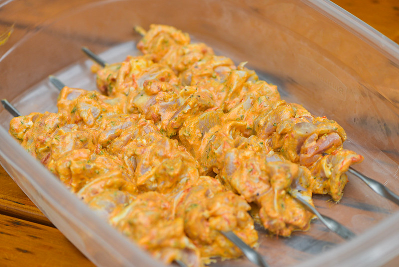 Harissa-marinated Chicken Skewers