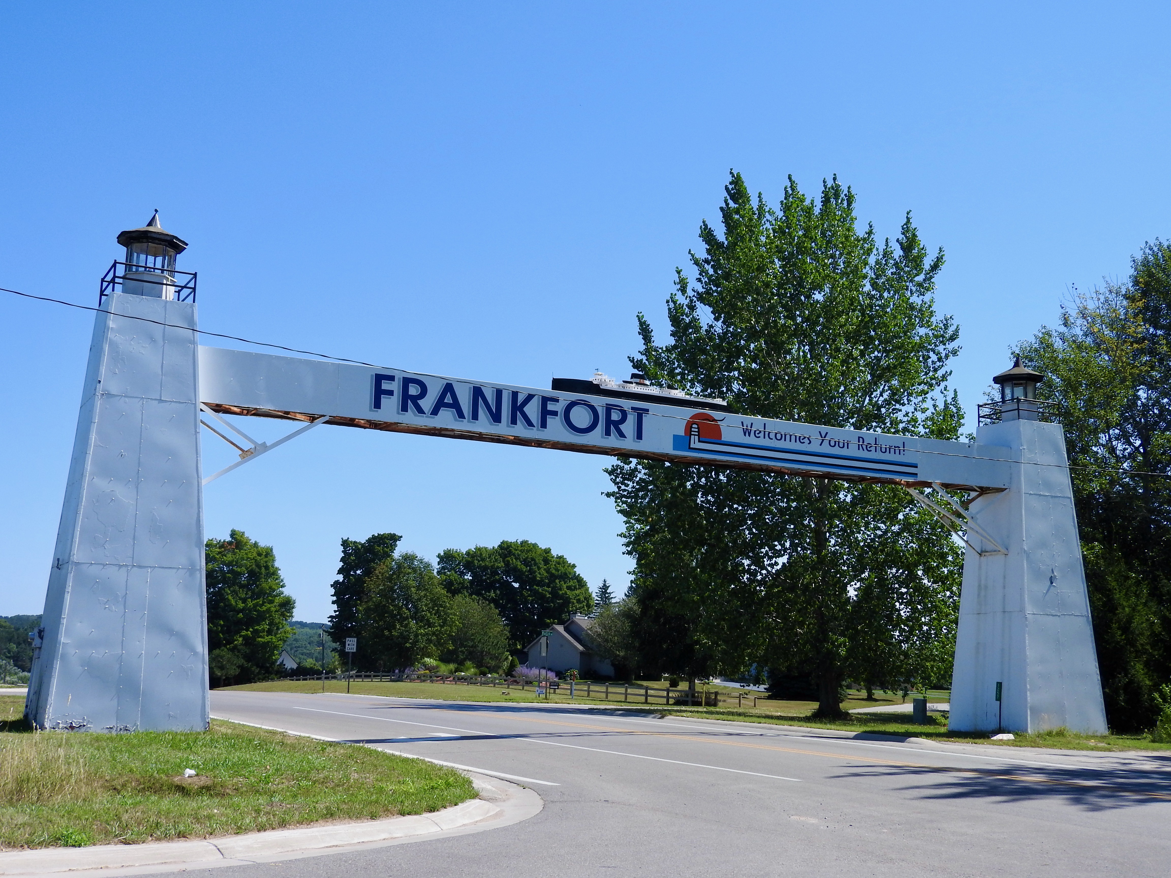 Frankfort, Michigan welcome sign. My own photo.