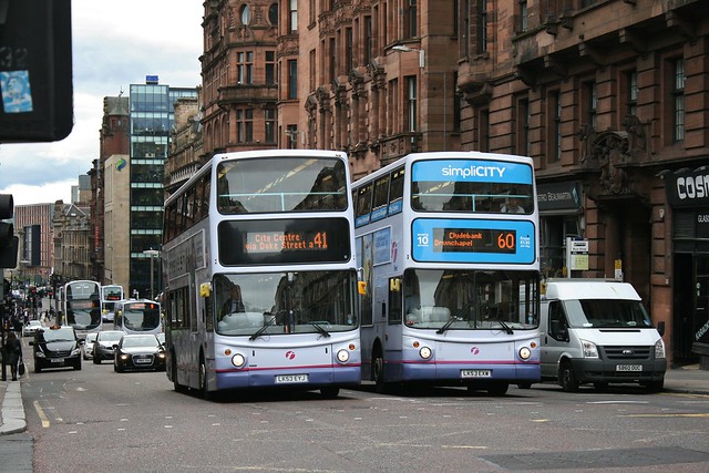 First Glasgow LK53 EYJ (33368) & LK53 EXW (33358) | Route 41 (368) & 60 (358) | Hope/West George St, City Centre