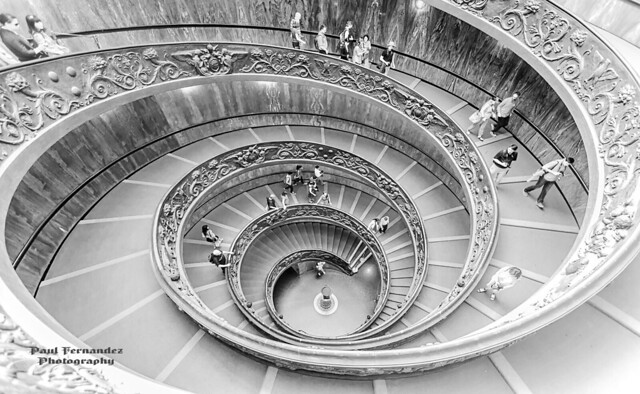 Spiral Staircase (B&W), Vatican Museums, The Vatican