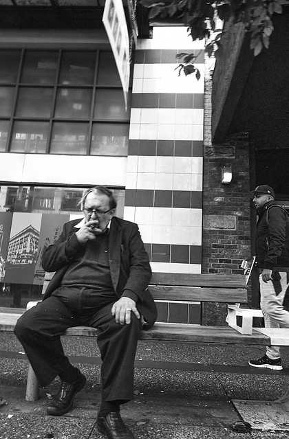 Enjoying a Cigar on Granville Street, Vancouver BC