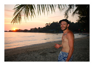 Craig on beach at sunset