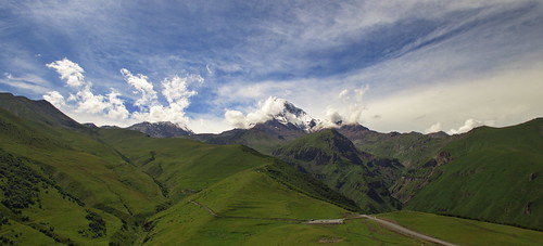 georgia mountains panorama landscape clouds hiking trekking meadow