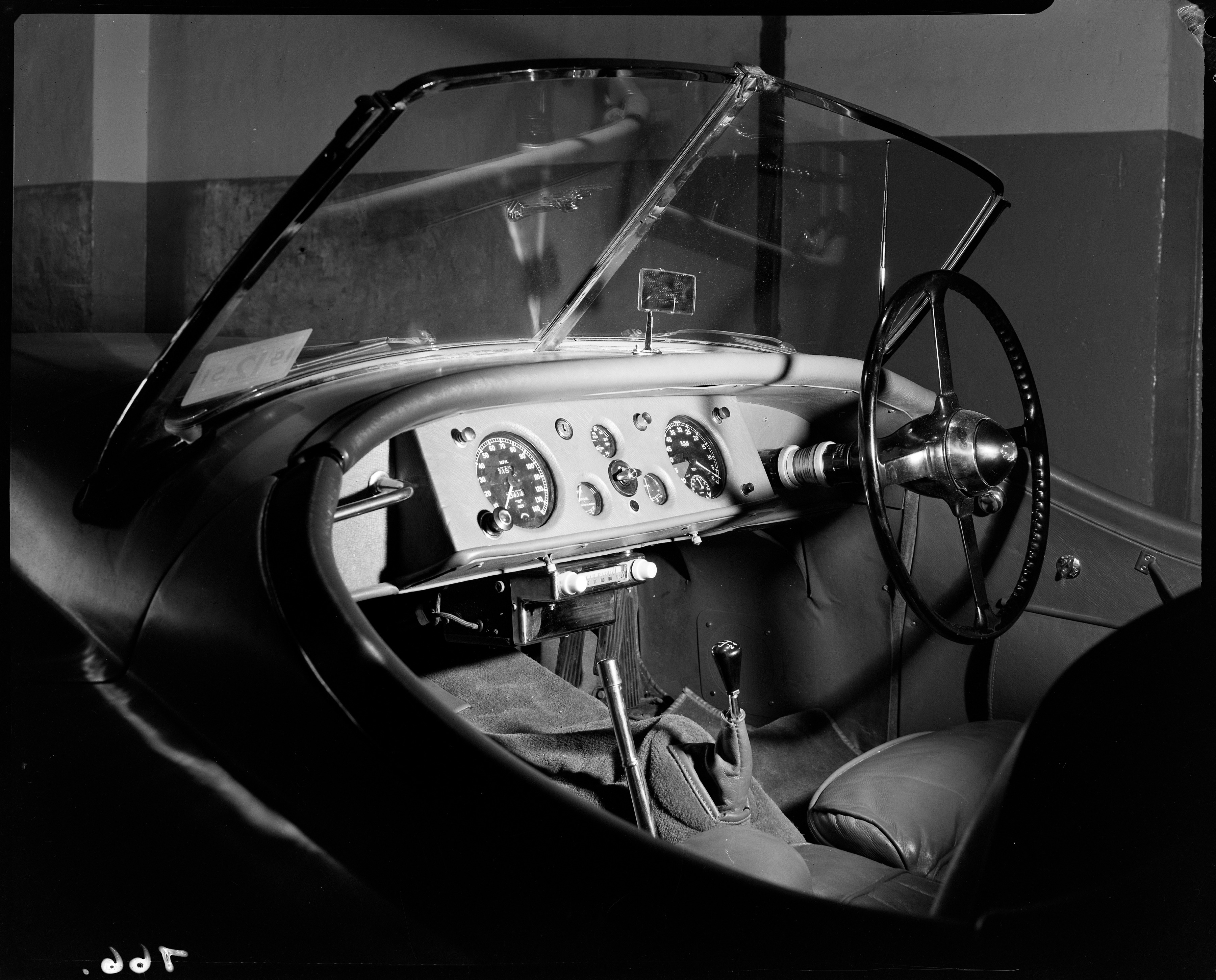 Jaguar with new car radio, Sydney, ca. 1951, by Max Dupain