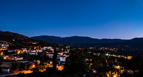 bluehour village evrychou nicosia cyprus sky clearsky aftersunset peaceful calm light lights mountains troodos troodosmountains fujifilm xt100 landscape nopeople noclouds outside outdoors countryside