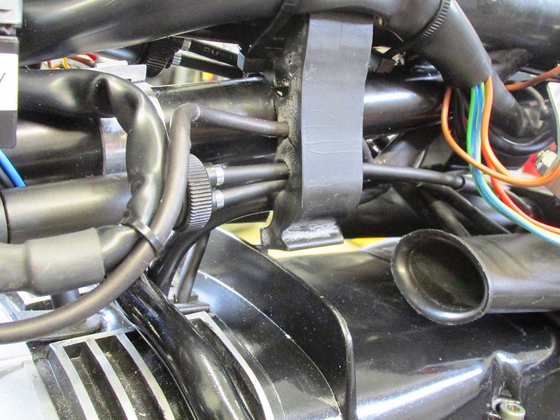 Choke Carburetor Cable Routing Between Air Box Snorkels (Left Side)