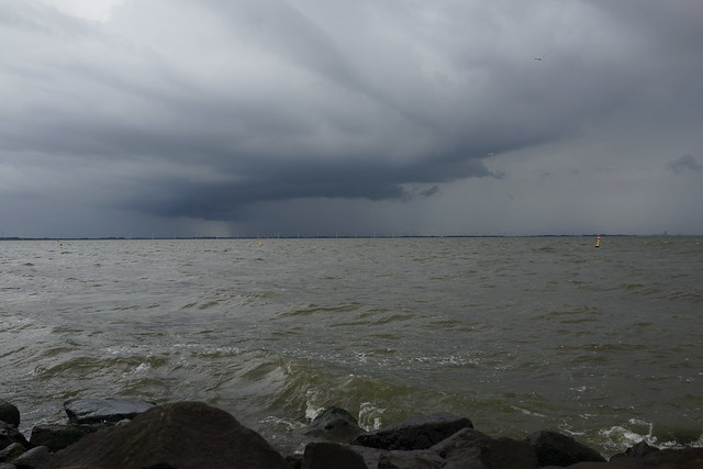 Rain clouds above the IJsselmeer