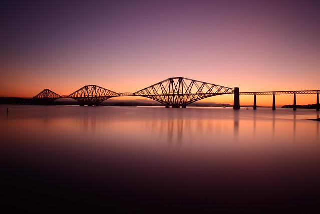 The Forth Rail Bridge at dawn