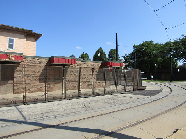 Fence around the block containing county and city law enforcement facilities