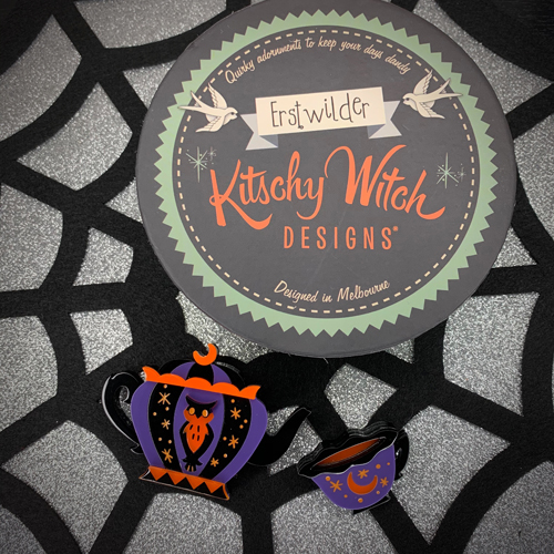 Erstwilder x Kitschy Witch Designs Cursed Cuppa Brooch