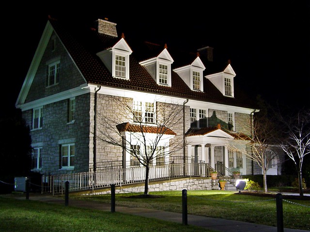 Varner House at night
