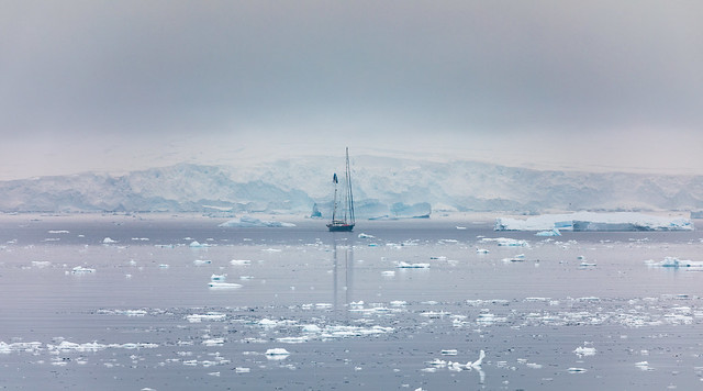 A mystic yacht out of nowhere, Antarctica
