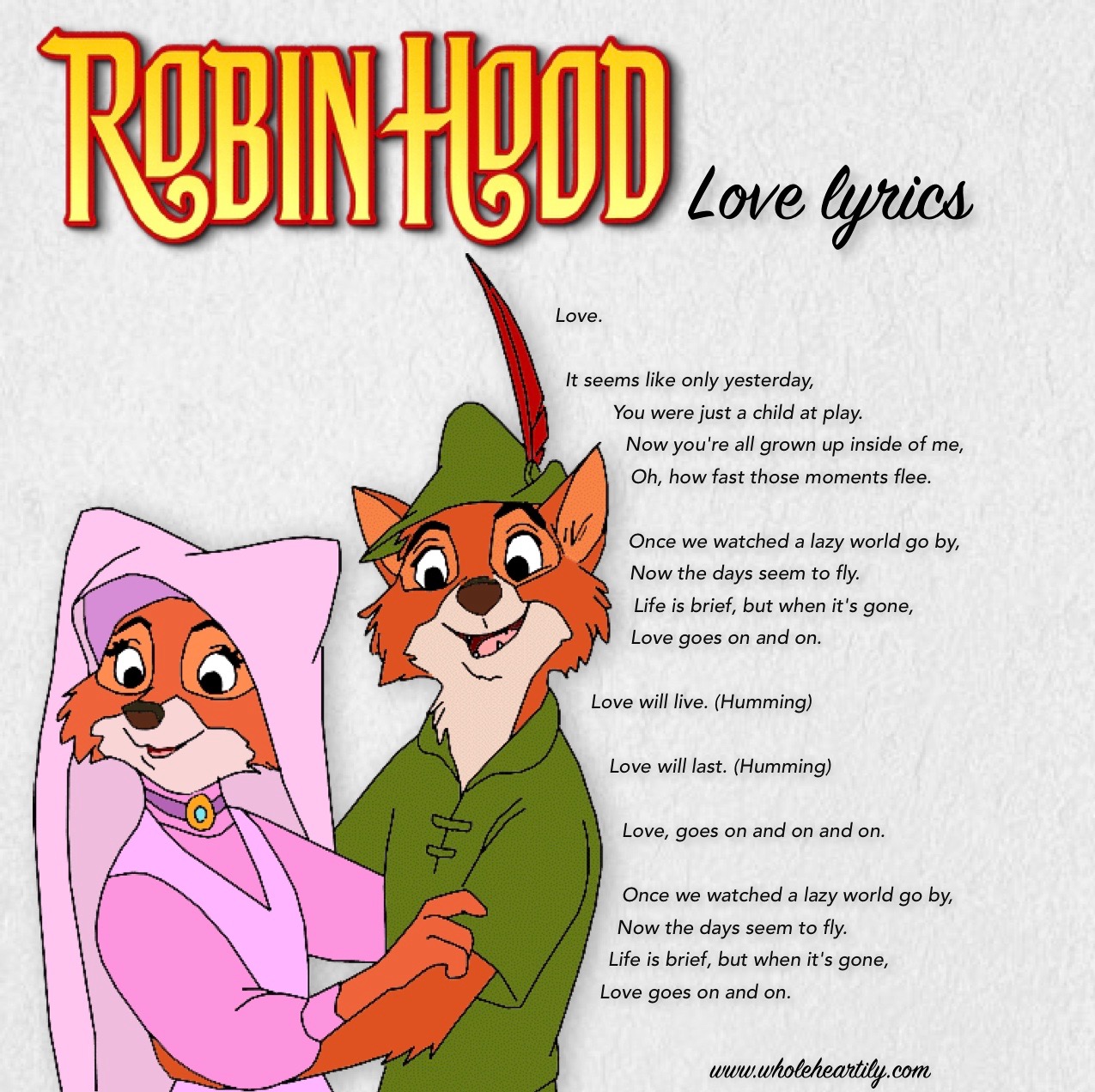 "Love" Lyric Page (Robin Hood)