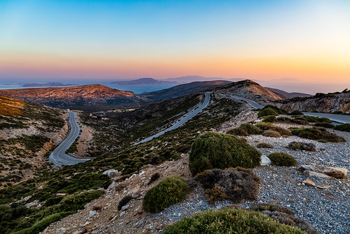 europe égéeméridionale road sunset summer panorama islands evening mediterranean aegean nopeople panoramic greece summertime bluehour cyclades naxos cycladic