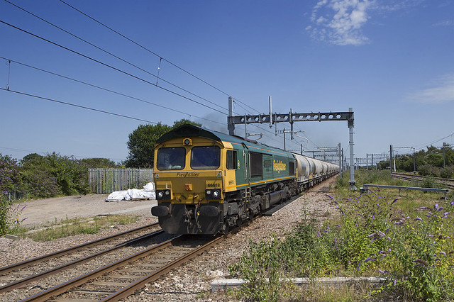 66618 on Westbury-Tunsted cement train at Severn Tunnell Jcn. 23-Jul-19