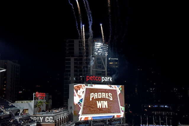 San Diego Petco Park - Fireworks after their win
