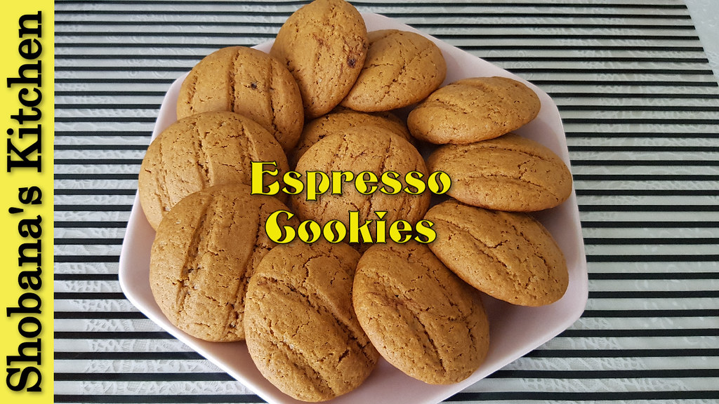 Espresso Cookies - Bakery Style / Easy Coffee Cookies / Shobanas Kitchen