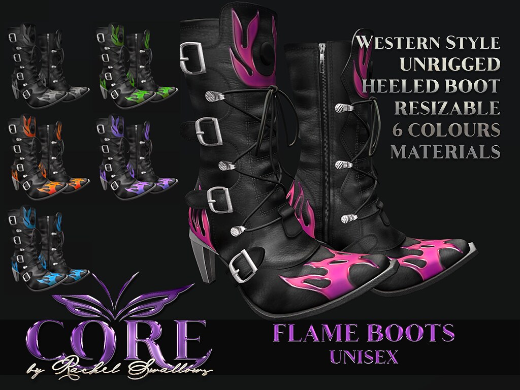 CORE by RACHEL SWALLOWS FLAME BOOTS