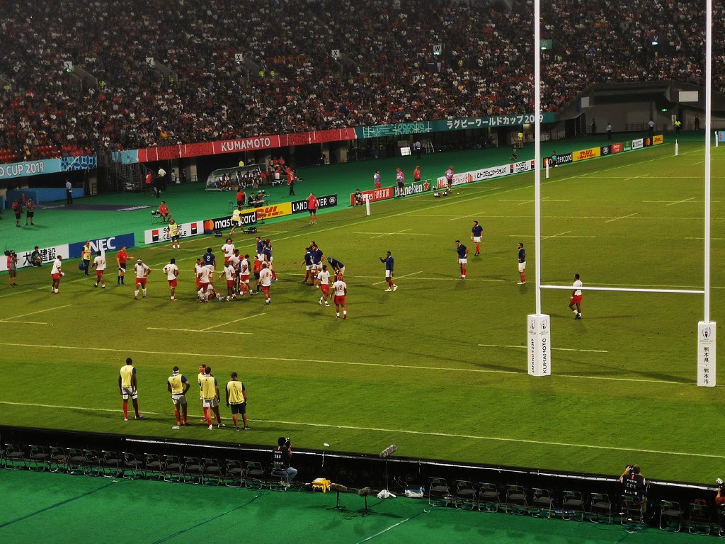 France vs Tonga in RWC Group C match at Egao Kenko Stadium, Kumamoto