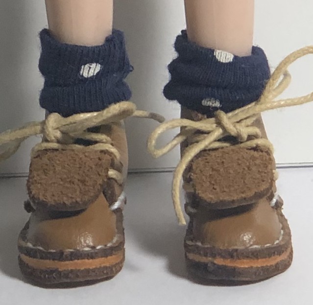 Navy Blue With Ivory Dots...Short Socks For Blythe...