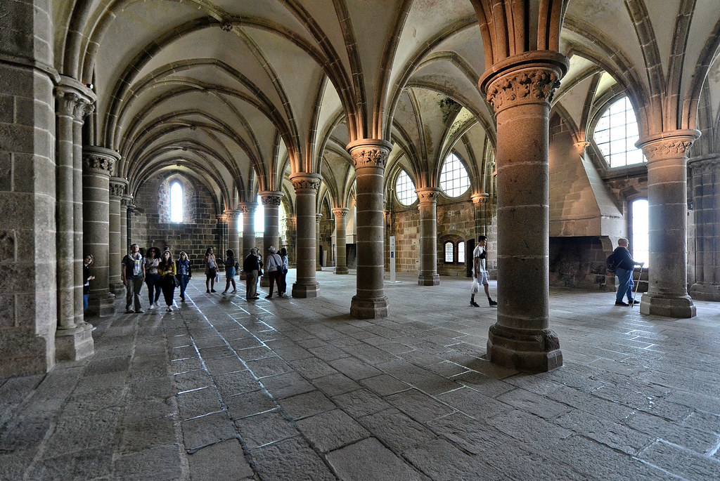Abbaye du Mont-Saint-Michel (Manche) - La Merveille - La salle dite des Chevaliers ou scriptorium