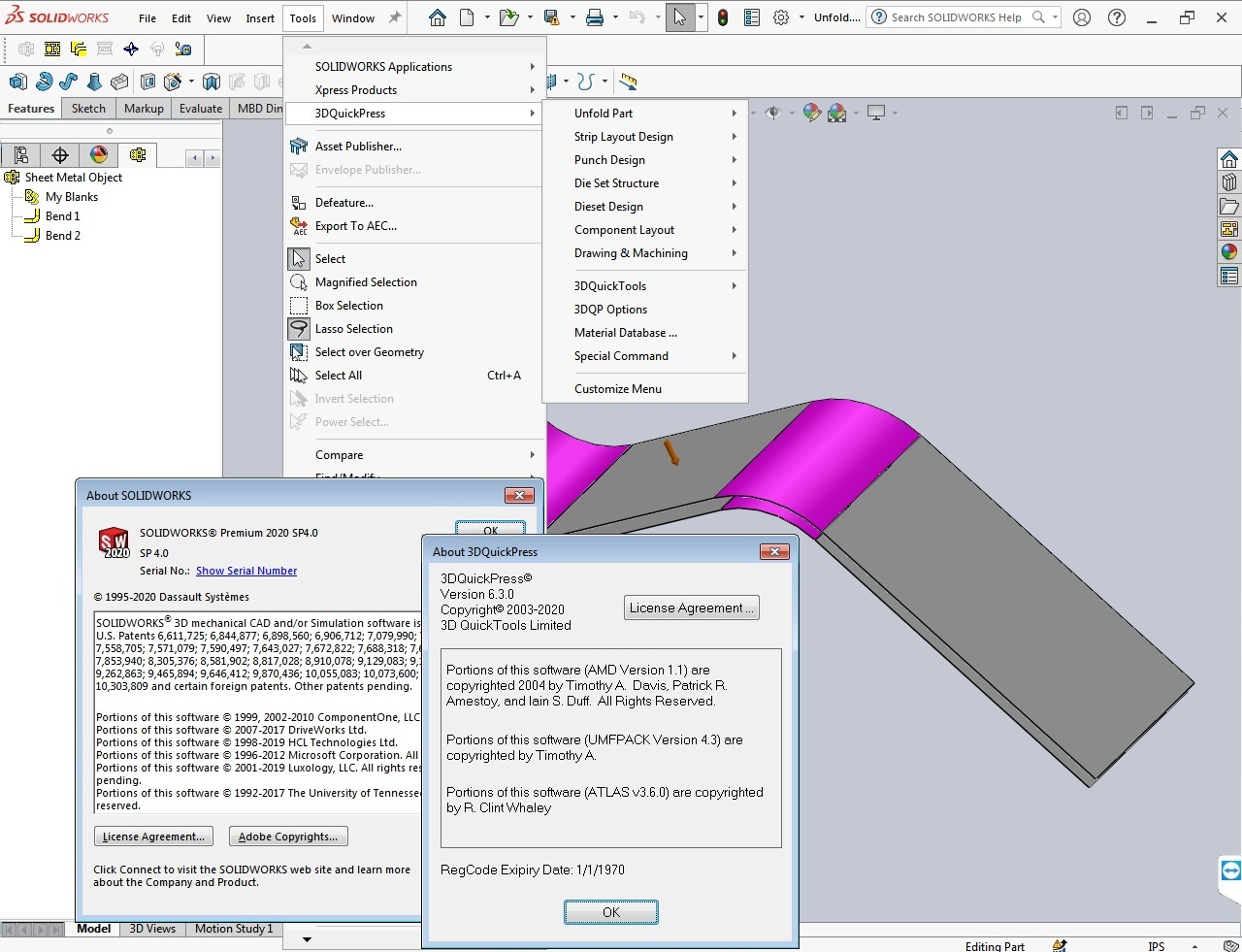 Working with 3DQuickPress v6.3.0 for SolidWorks 2012-2020 x64 full