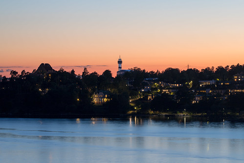 stockholm view telegrafberget brffyren town sunset hdr lidingö kaknästornet
