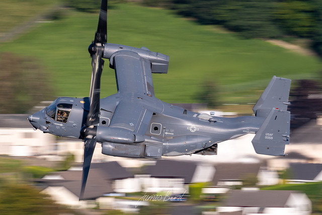 USAF CV-22 Osprey 11-0059 from RAF Mildenhall low level in the English Lake District
