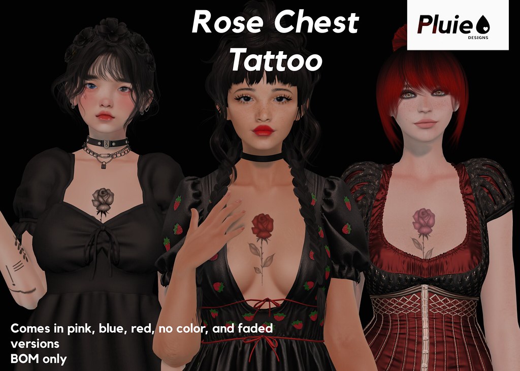 Pluie – Rose Tattoo – Chest